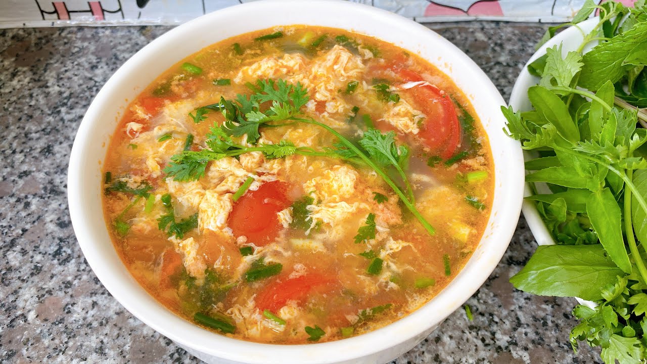 Nấu Canh Trứng Cà Chua