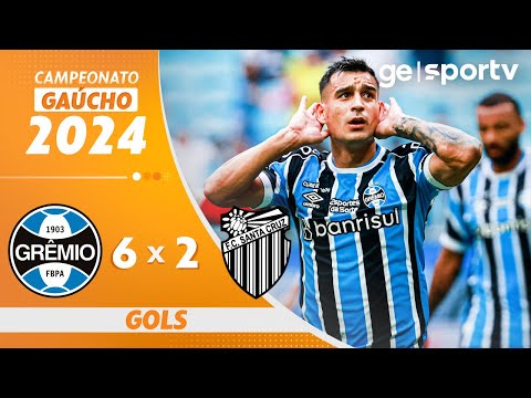 Gols e lances de Grêmio x Santa Cruz-RS