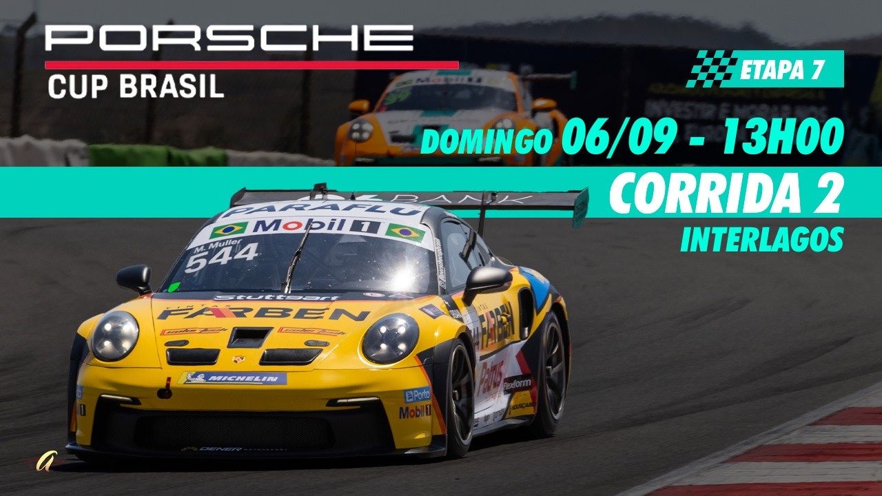 PORSCHE CUP BRASIL AO VIVO - CORRIDA 2 - INTERLAGOS - Domingo (06/09) - 13h00