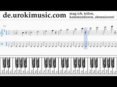 Klavier Lernen (rechte Hand) Passenger - Let Her Go Tabulatur Teil#1 Übungen um-i995