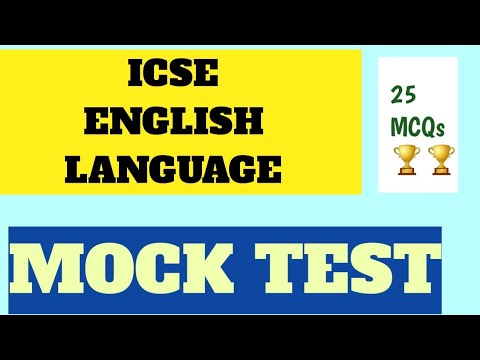 ICSE | ENGLISH LANGUAGE|  IMPORTANT MCQs| SELF-ASSESSMENT WORKSHEET| MOCK TEST | EASY EXPLANATION