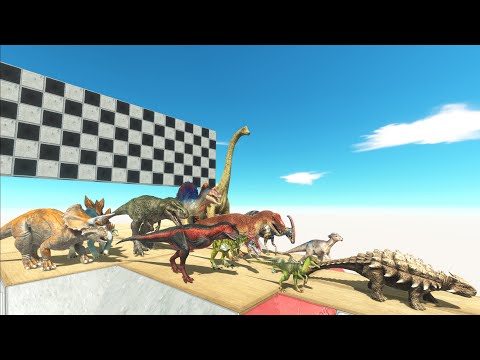 ALL DINOSAURS SPEED RACE SKY STRAIGHT | Animal Revolt Battle Simulator