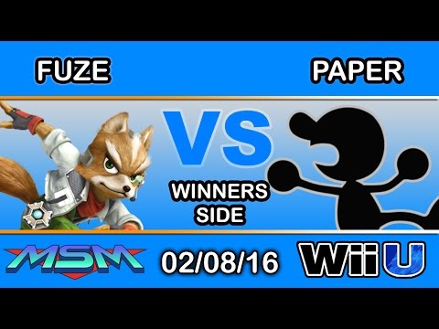 MSM 36 - FUZE (Fox) Vs. Paper (Mr. Game & Watch) Winners Side - Smash Wii U