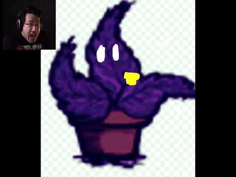 The potted fern behind the slaughter