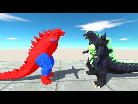 NEW SUPERMAN GODZILLA 2014 VS TEAM MONSTER SUPER GODZILLA - DEATH RUN-Animal Revolt Battle Simulator