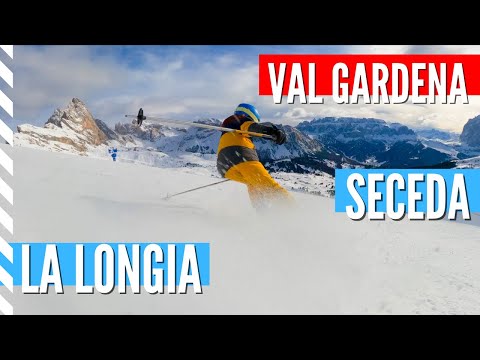 La Longia ski slope in Val Gardena Dolomites: From the Seceda to Ortisei