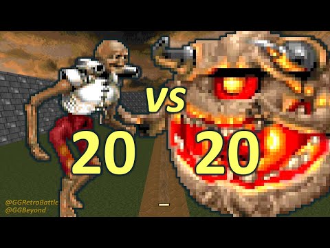 20 Revenants vs 20 Pain Elementals - Monster Infighting - Doom II Retro Battles