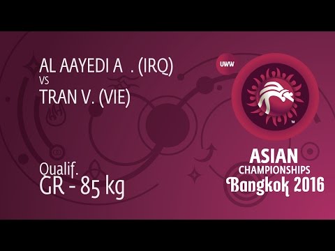Qual. GR - 85 kg: A. AL AAYEDI (IRQ) df. V. TRAN (VIE) by TF, 8-0