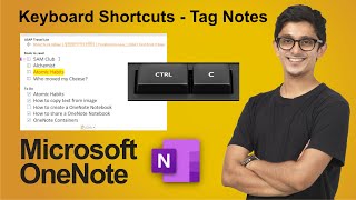 Microsoft OneNote Keyboard Shortcuts for Tag Notes | OneNote Shortcuts