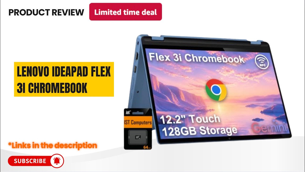 Miniatura da avaliação em vídeo de Notebook Lenovo Ideapad Flex 3i Chromebook 15.6 IPS 2 em 1
