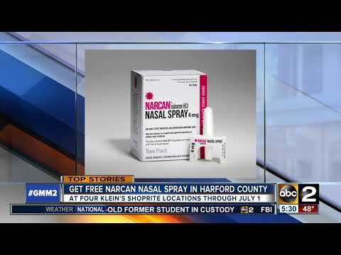 Get free Narcan nasal spray in Harford County