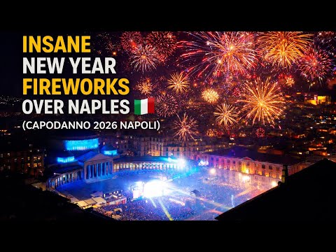 Ti amo Napoli Capodanno 2026 a Napoli, Italy 🇮🇹 | New year drone fireworks 🎆 