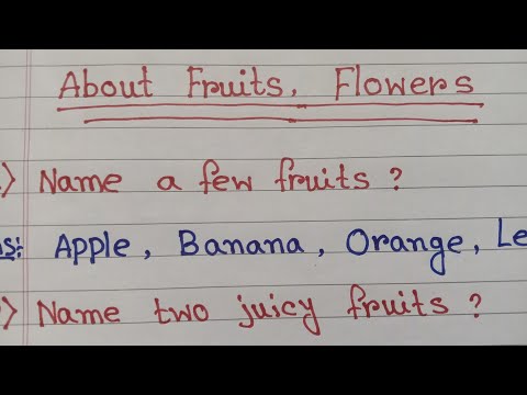 About Fruit and Flowers name //conversation questions -answer //English conversation.