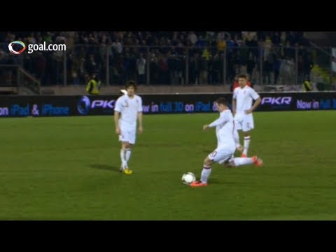 San Marino vs England - Rooney free kick - 0-6