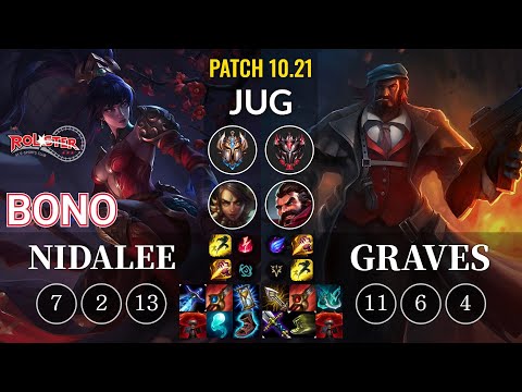 KT Bono Nidalee vs Graves Jungle - KR Patch 10.21