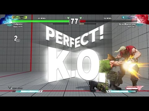 SFV Street Fighter 5 redpony  (Guile) vs AronManurung (Nash)