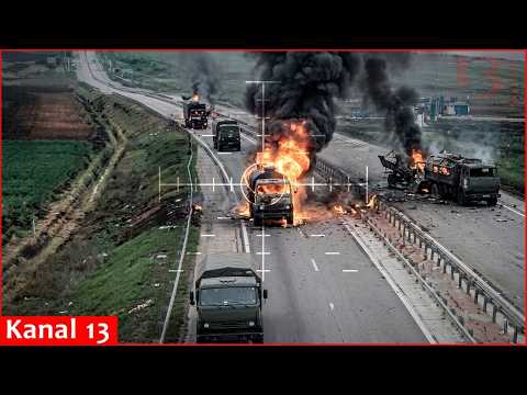 Azov crushes Russian logistics en masse along the Mariupol-Taganrog route with drone strikes