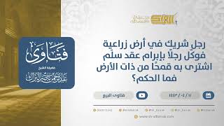 صورة رجل شريك في أرض زراعية فوكّل رجلًا بإبرام عقد سلَم اشترى به قمحًا من ذات الأرض فما الحكم؟ (12775)