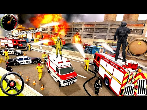 Fire Truck Rescue Simulator 3D 2025 - Real Multi-Storey Cars Driver - Android GamePlay #1
