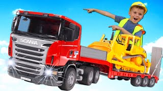 Cars for boys. Funny stories about BRUDER toys - Truck, Bulldozer, Excavator