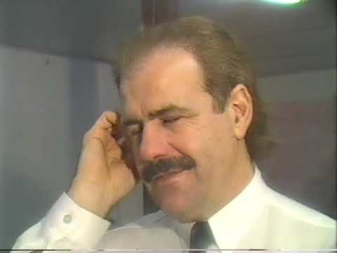 Collingwood coach Leigh Matthews interveiwed after defeating the Brisbane Bears in 1992