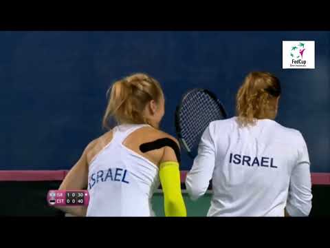 2016 FED CUP Julia Glushko laughing