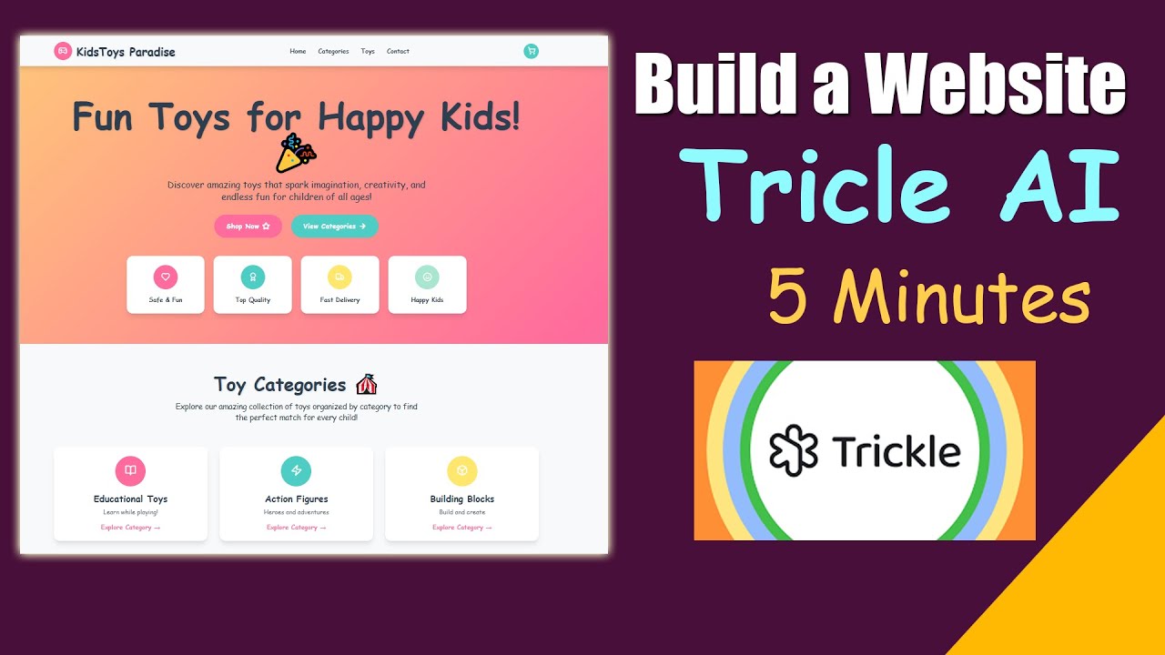 Build a Website with Trickle AI in 5 Minutes | AI Coding Tutorial 2025