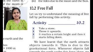 Free fall - gravitation chapter 10 class 9 science NCERT