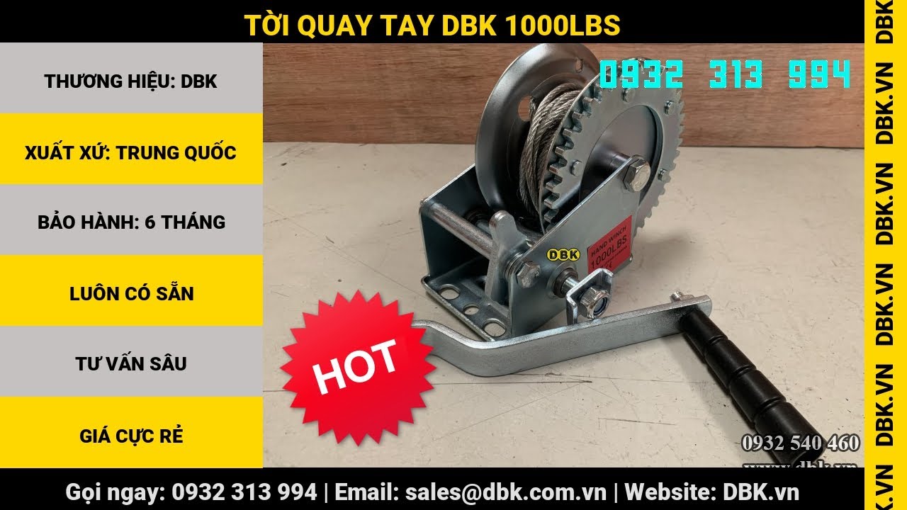 Video Tời quay tay DBK 1000LBS - Tời quay tay DBK 1000LBS