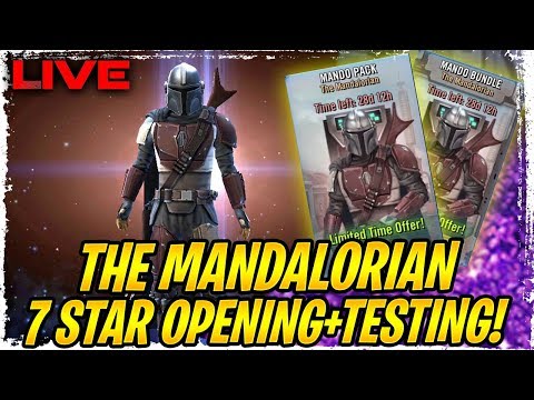 THE MANDALORIAN 7 STAR TESTING + PACK OPENING LIVE! Most Fun Character in a Long Time for SWGoH!