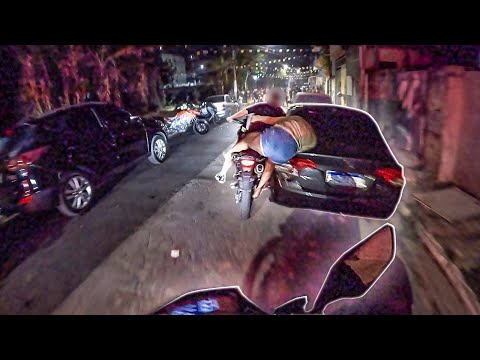 COUPLE TRIES TO ESCAPE WITH STOLEN MOTORCYCLE, CRASHES INTO CAR AND ENDS UP ARRESTED.