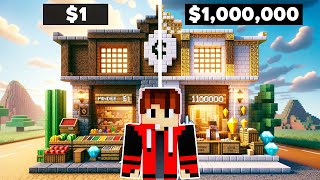Turning $1 STORE Into $1,000,000 Store In MINECRAFT !!!