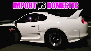 Import VS Domestic High Speed Roll Races - A Wild SUPRA Appears!