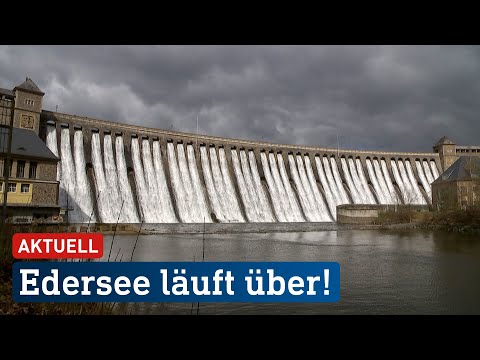 Seltenes Schauspiel: Edersee läuft über | hessenschau