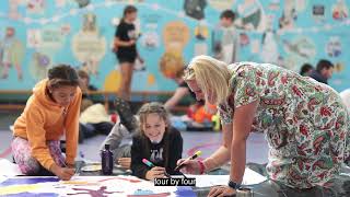Children at Mousehole School transform Kier construction hoardings as 