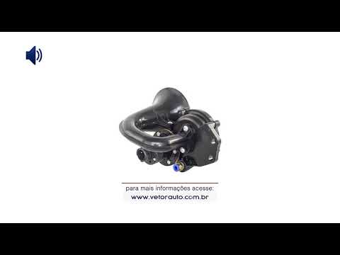 OUÇA O SOM DA BUZINA VT047 - BUZINA 1 CORNETA PRETA 12V P/CAMINHÃO VETOR