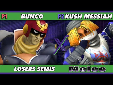 S@X 516 Losers Semis - Bunco (Captain Falcon) Vs. Kush Messiah (Sheik, Falco) Smash Melee - SSBM