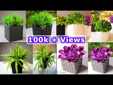 4 DIY Artificial Plants for Home Decoration | DIY Fake Indoor Plants & Planter From Fomic Sheet