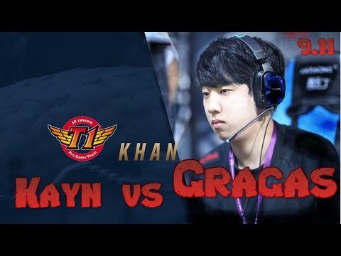 SKT Khan - Kayn vs Gragas Jungle - LoL Season 9 KR Ranked | League Of Legends