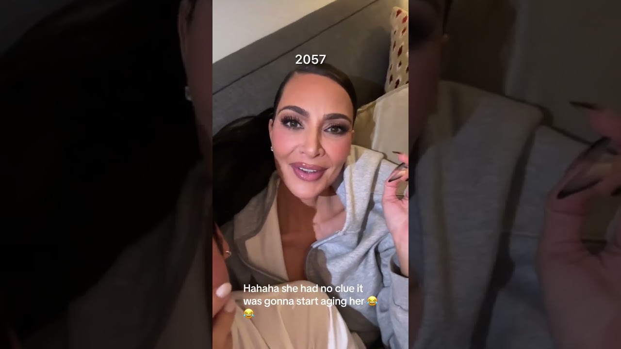 Kim Kardashian tested out the aging filter on TikTok