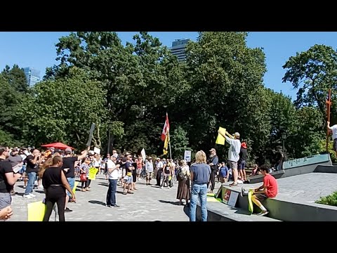 No Vaccine Passports Freedom Rally.  In Toronto, Ontario Canada. Sept 4 , 2021.