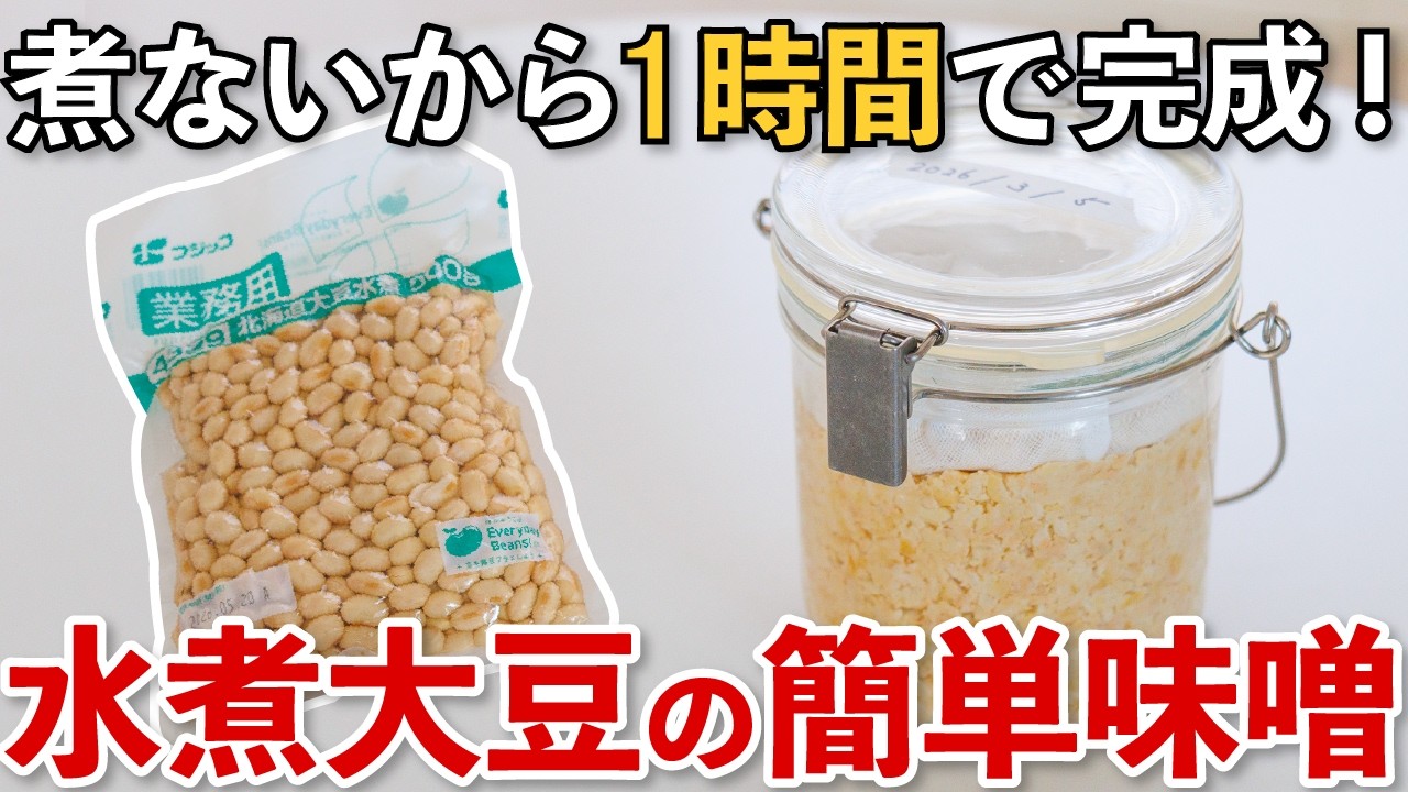【絶対カビない】水煮大豆で簡単❣️自家製味噌はやっぱり美味しい🩷【70万再生突破】
