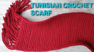 Crochet tunisian stitch scarf / Tutorial