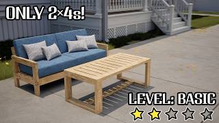 How to Build an Outdoor Coffee Table Using ONLY 2x4s