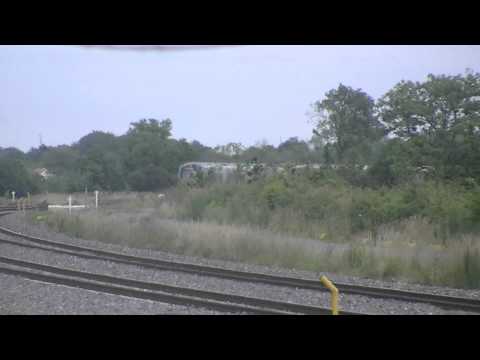 Irish Rail 22000 DMU 22039, 201 loco 223 + mk4 set and 22000 DMU 22052 + 220007 passes Stacummy