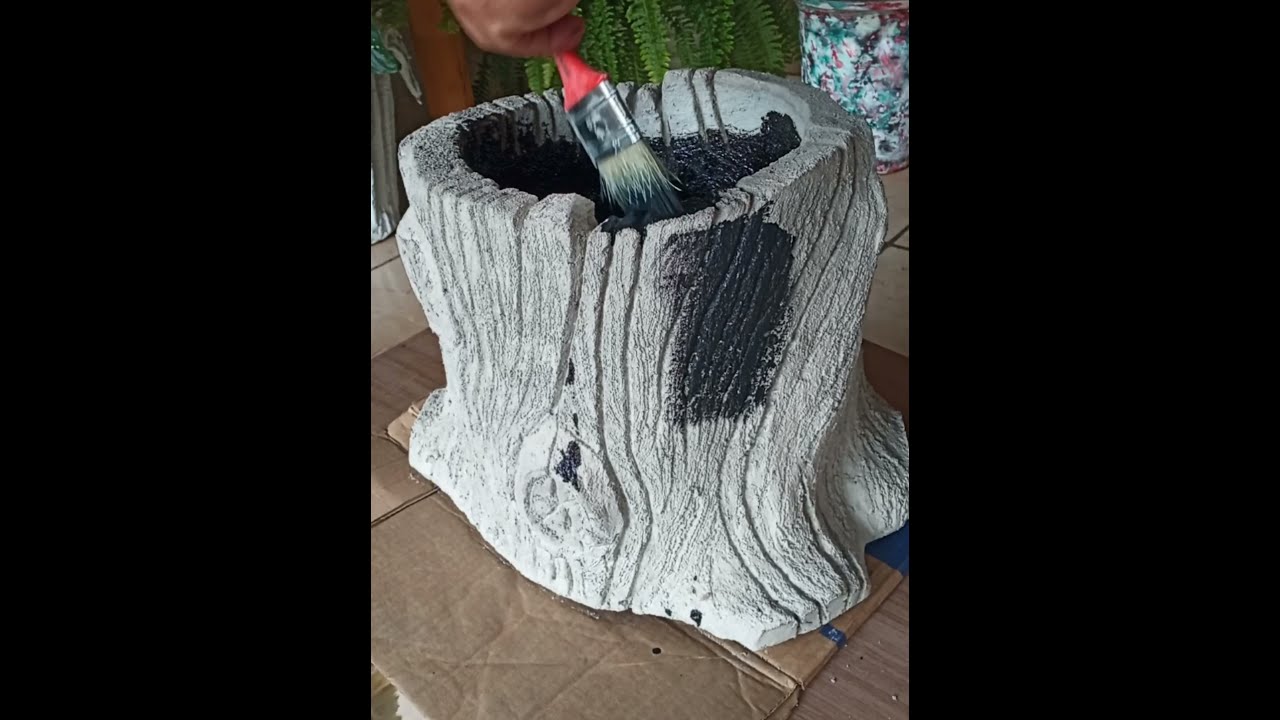 PASSO A PASSO PINTURA VASO TRONCO FÁCIL E RÁPIDO