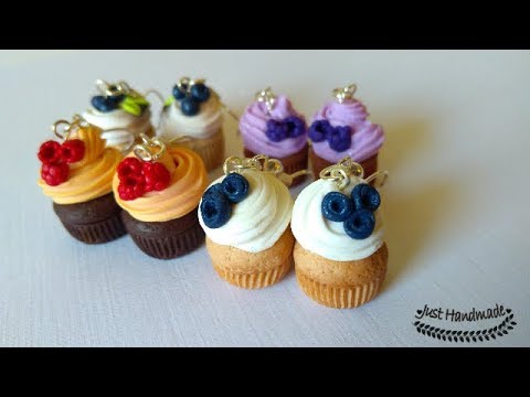 JustHandmade~ Polymer clay (fimo) cupcake earrings tutorial