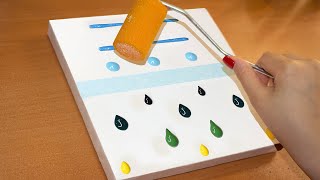 Easy way to draw a tree 🌳 / acrylic painting technique for Beginner / ASMR Video