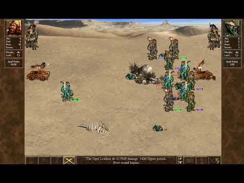 Heroes III WoG - Ogres & Ogre Magi vs Ogre Leaders (99999 of each unit)