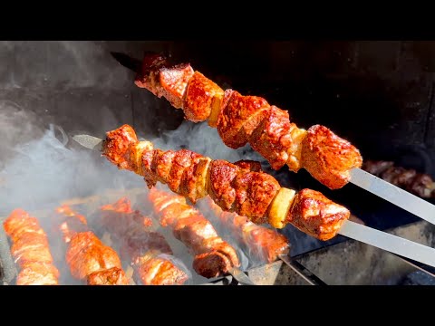 Uzbekistan Style Street Food Lamb Kebabs